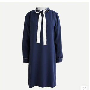 J. Crew Navy Blue Dress with White Accents